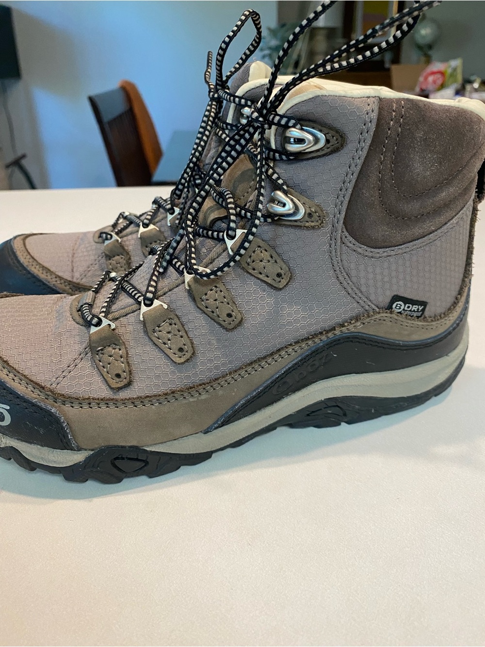 OBOZ JUNIPER MID B-DRY OUTDOORS WATERPROOF HIKING BOOT NEUTRAL BROWNS SZ 7.5 - Picture 7 of 15